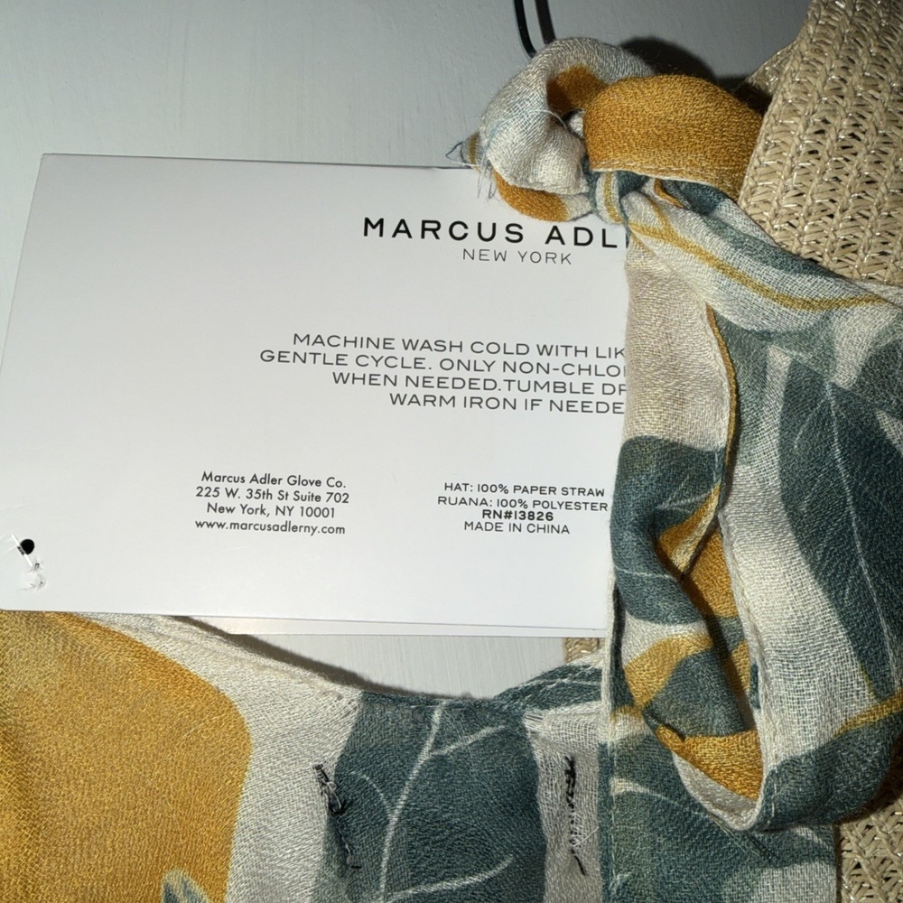 Marcus Adler Ruana & Matching Hat Set Lemons & Leaves One Size Women's Beach Set - Picture 7 of 8
